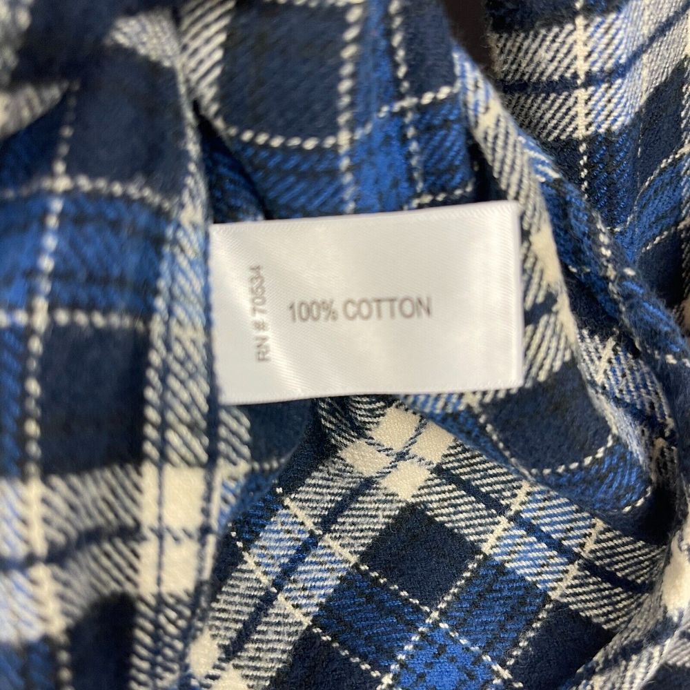 Orvis Mens Small FLANNEL Long Sleeve Button Up 100% Cotton Shirt Blue Plaid - Picture 3 of 6